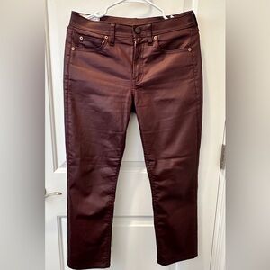 GAP Women’s Slim High Rise Red Burgundy Cotton Pants Size 6 P